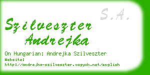 szilveszter andrejka business card